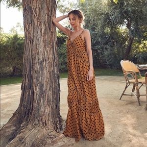 House of Harlow xREVOLVE Russo Maxi in Saffron Polka Dot